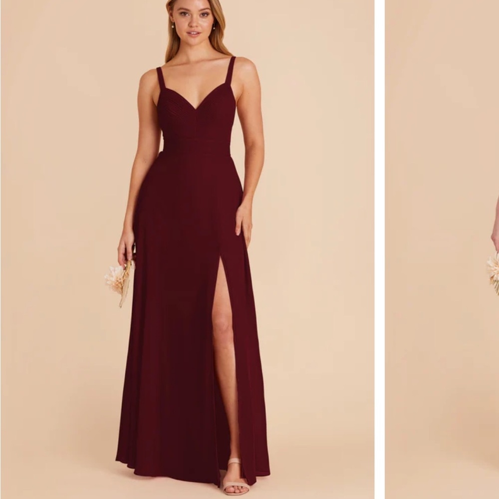 Birdie Grey Bridesmaid Dress style Deborah size M color Cabernet fabric chiffon